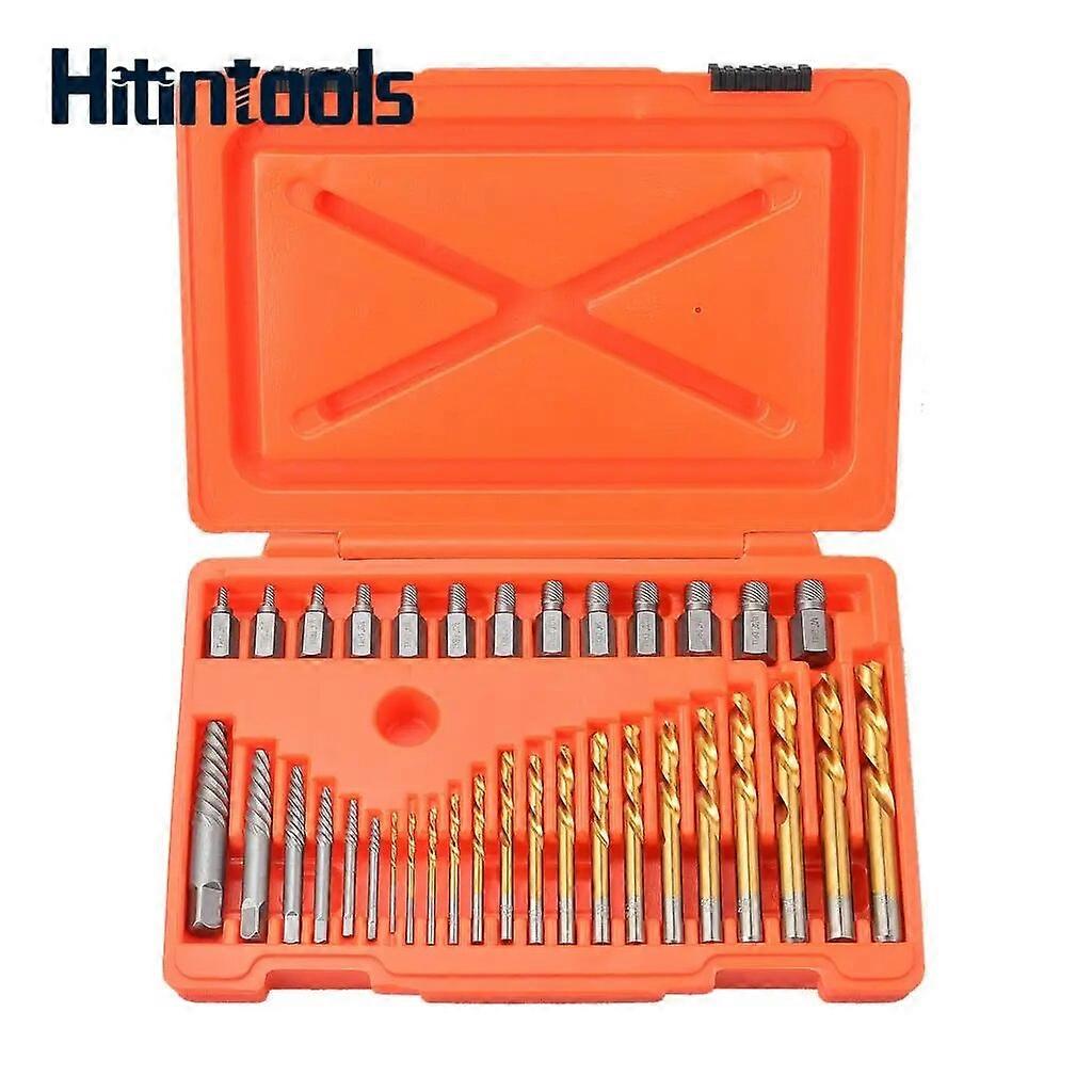 35 Piece Screw Extractor Tool and Drill Bit Set Bolt Extractors Multi~Spline No.43007