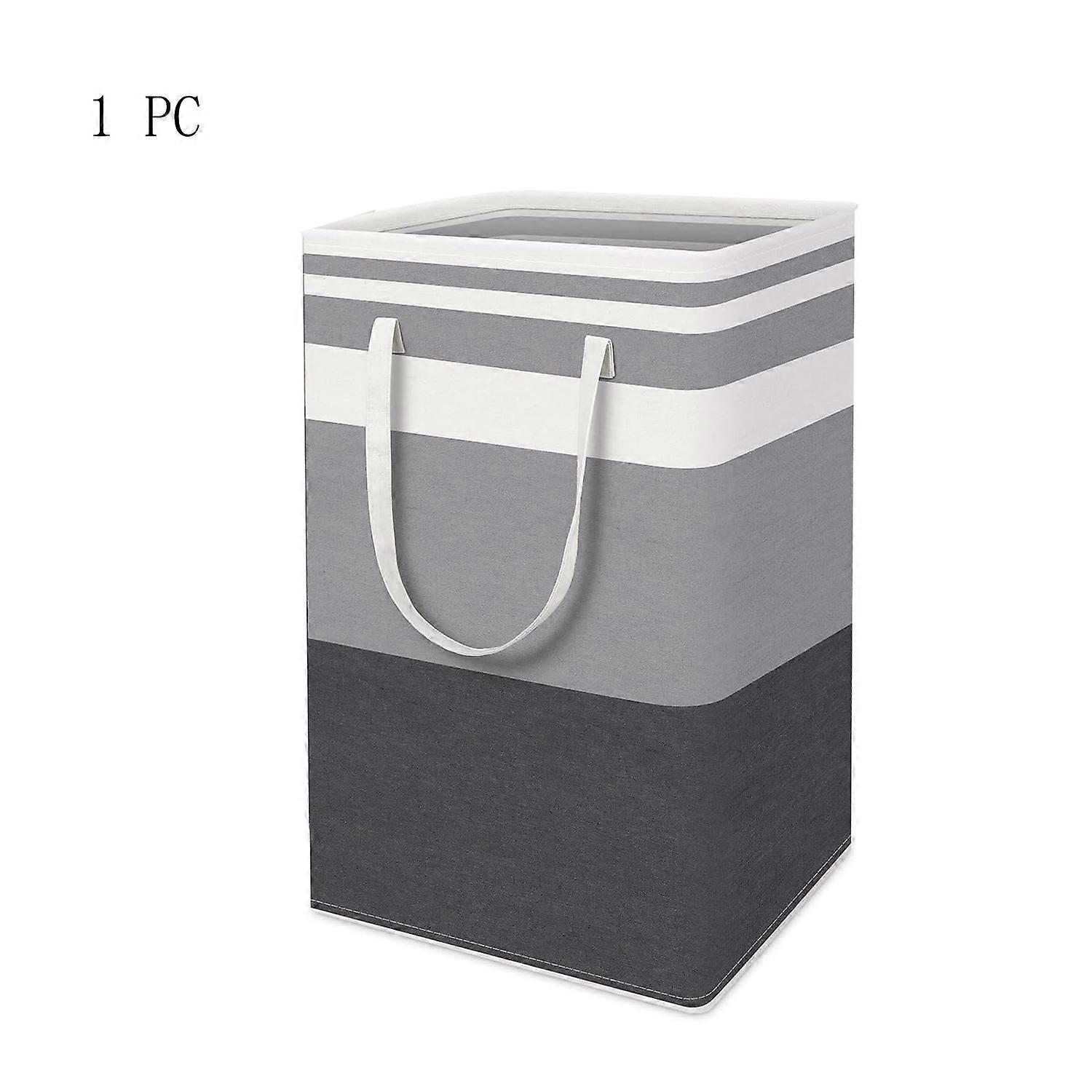 Large Capacity Color Blocking Laundry Basket - Stylish Portable Clothes Hamper with Easy-Carry Handles - Perfect Space-Saving Storage for Dorms and Fa