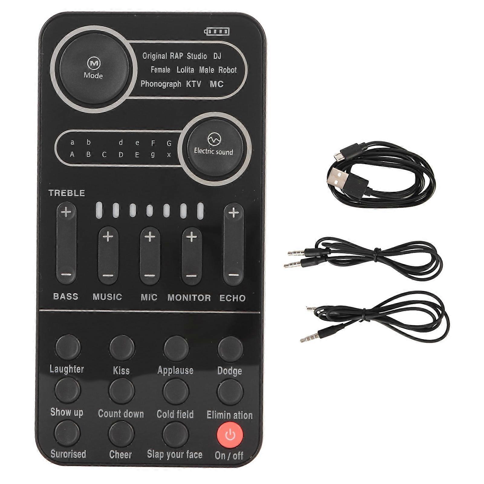 Portable Voice Changer Bluetooth 5.3 Multifunctional Effects Handheld Mini Live Sound Card for Gaming and Livestreaming