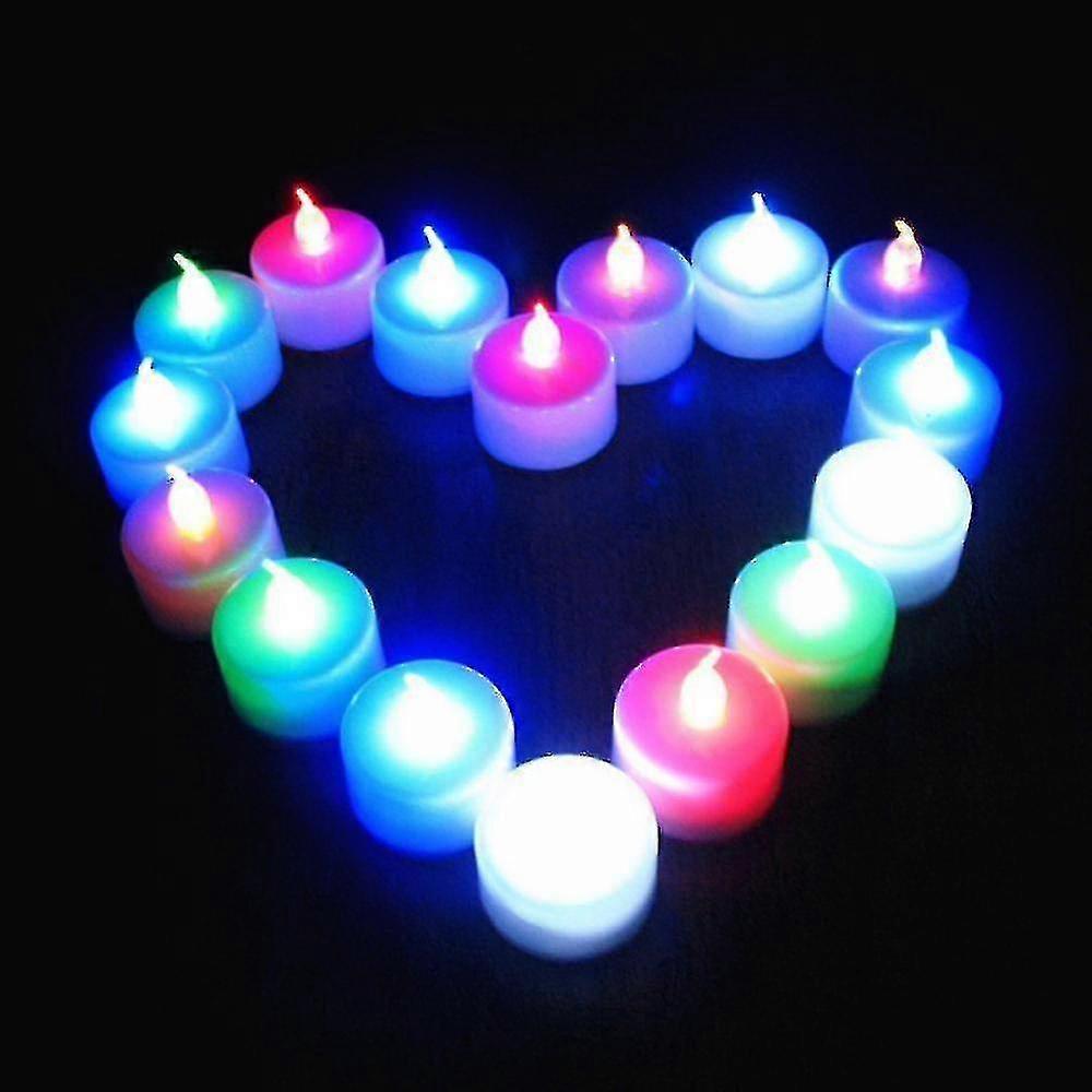 Color Changing Led Tea Lights Bulk, 6 Pcs Flameless Tealight Candles With Colorful Lights, Battery Operated Colored Fake Candles, No Flickering Light