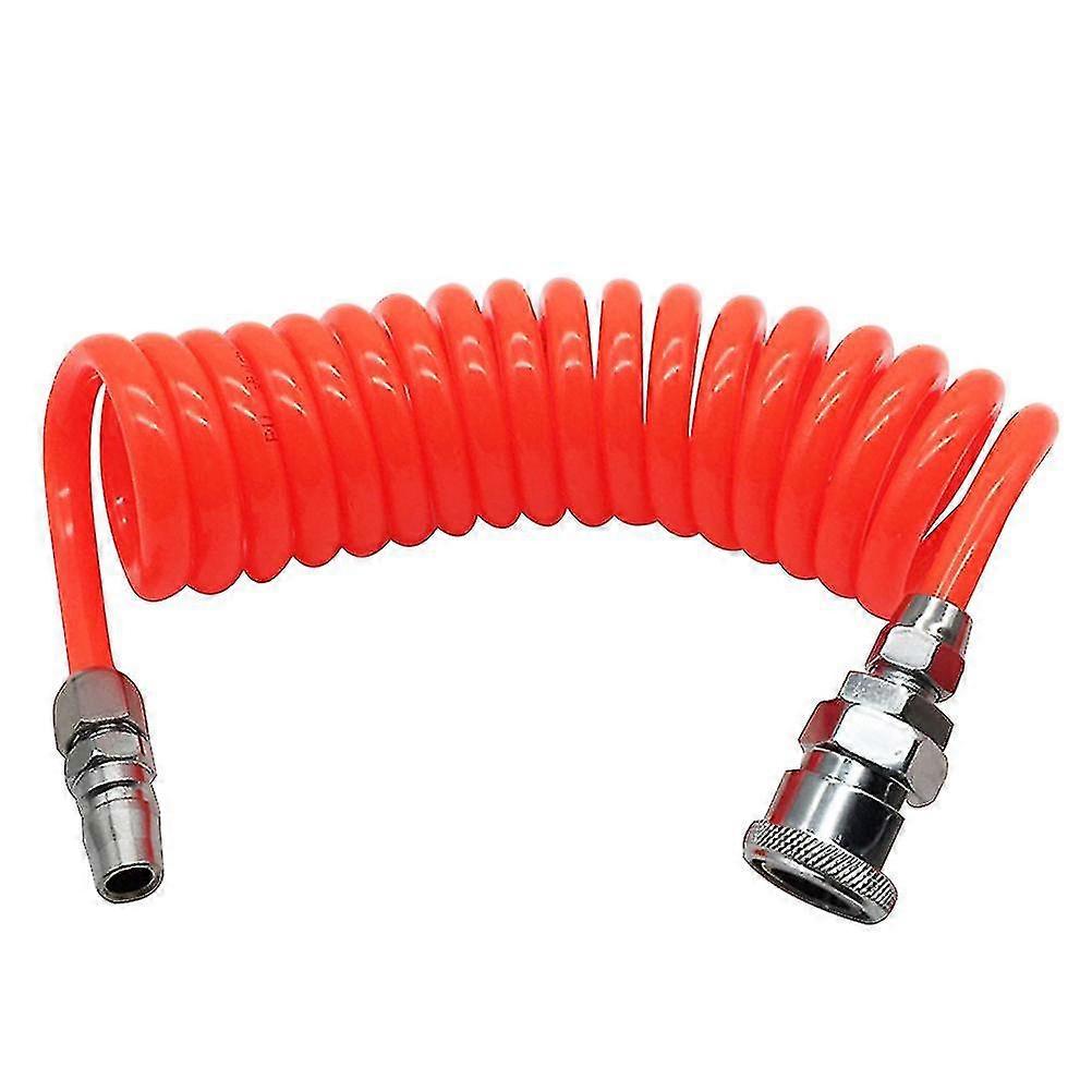3m Flexible Retractable Pu Recoil Hose Air Compressor Spring Tube For Compressor Air Tool 8mm*5mm (random Color)