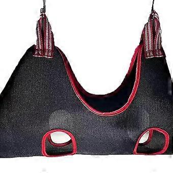 Dog Grooming Hammock Harness For Grooming  Nail Clip Trimming Bathing Restraint Bag(M)Black