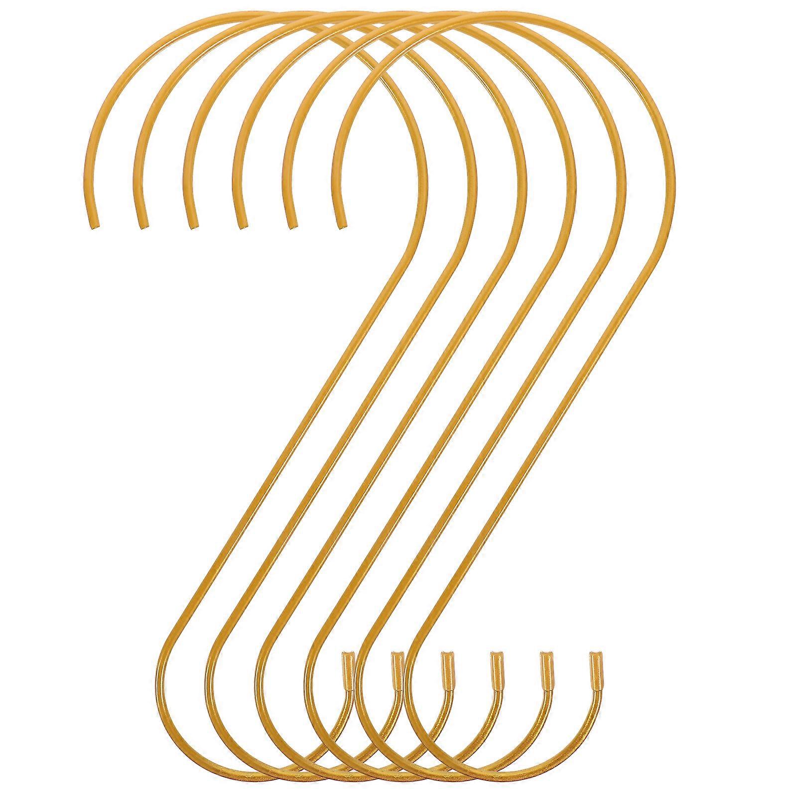 6Pcs Solid Hooks Bird Feeder Hooks S Shaped Garden Hanging Hooks Metal Plant Extension Hooks