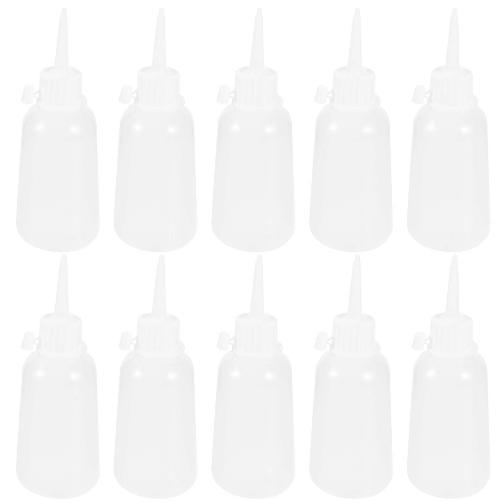 10Pcs Plast Klemme Flasker Lim Dispensing Flasker Med fine tips for håndverk Hjem
