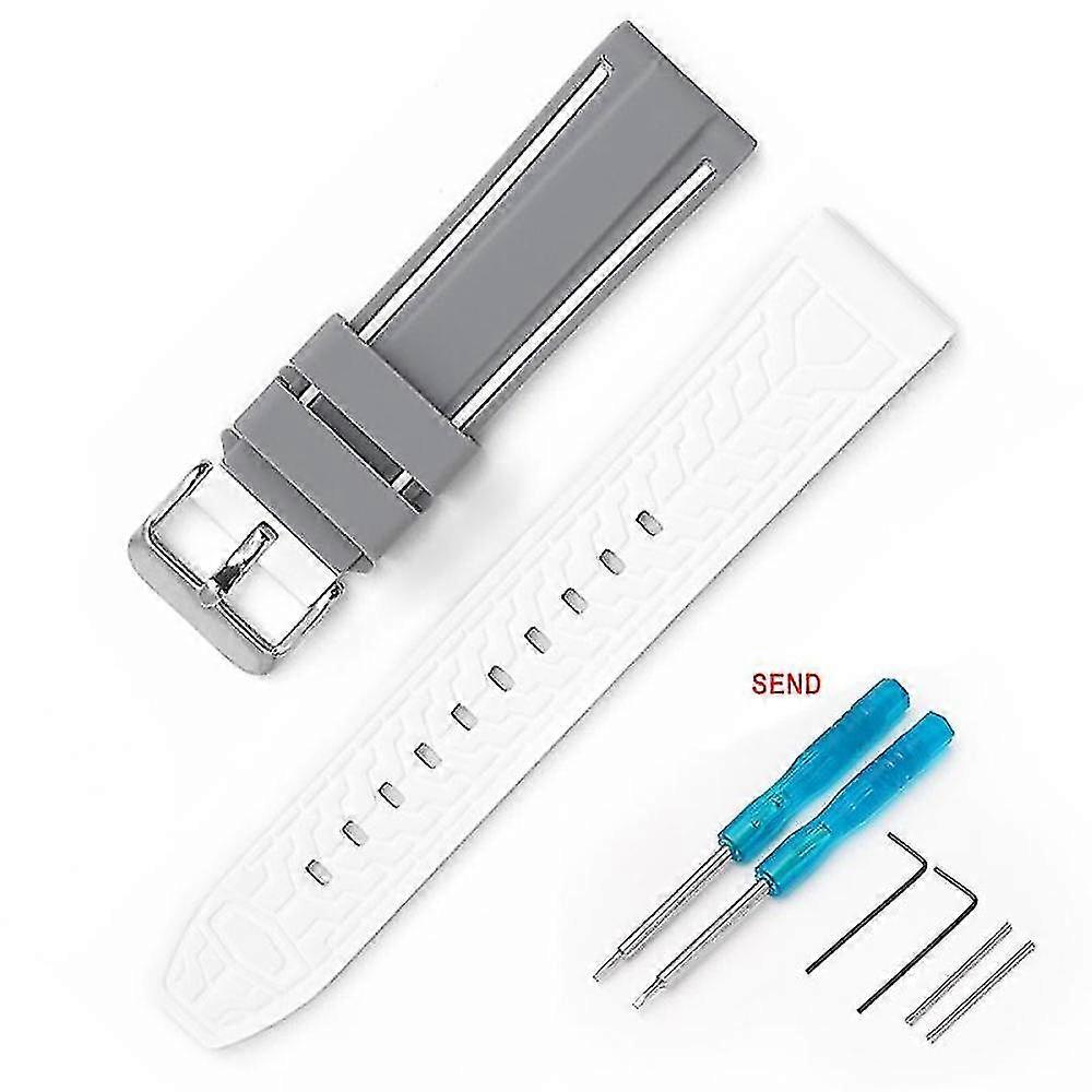 22MM For Blancpain & Swatch Fifty Fathoms Two-Color Silicone Strap Included Tool