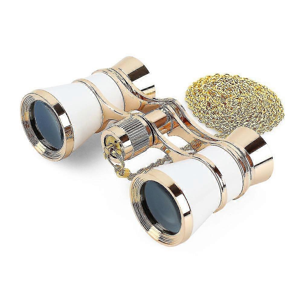 Theater Glasses Opera Binocular, Binocular With Chain, Vision Binoculars White