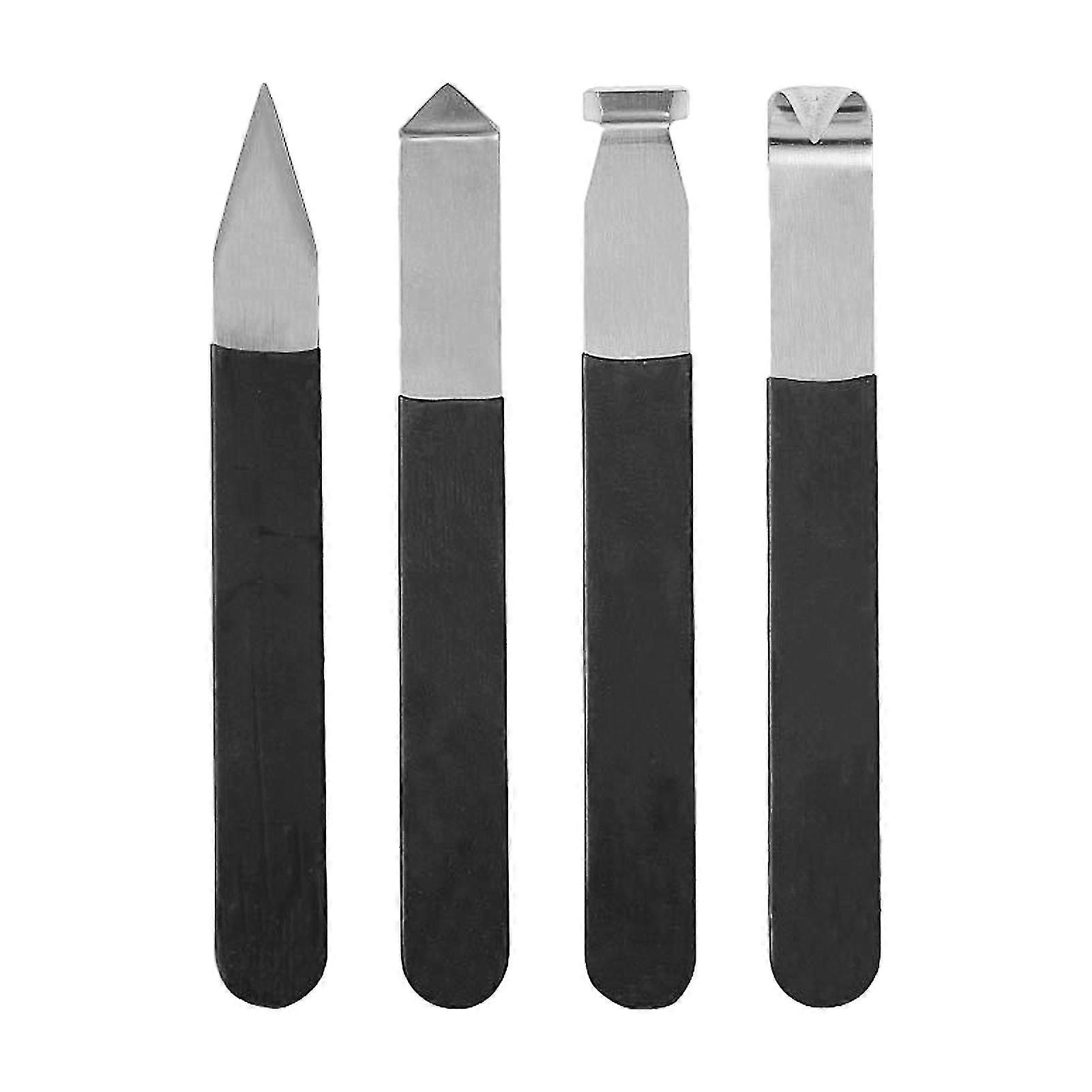 4pcs Carving Tools Stainless Steel For Clay Pottery Comfortable Smooth Practical