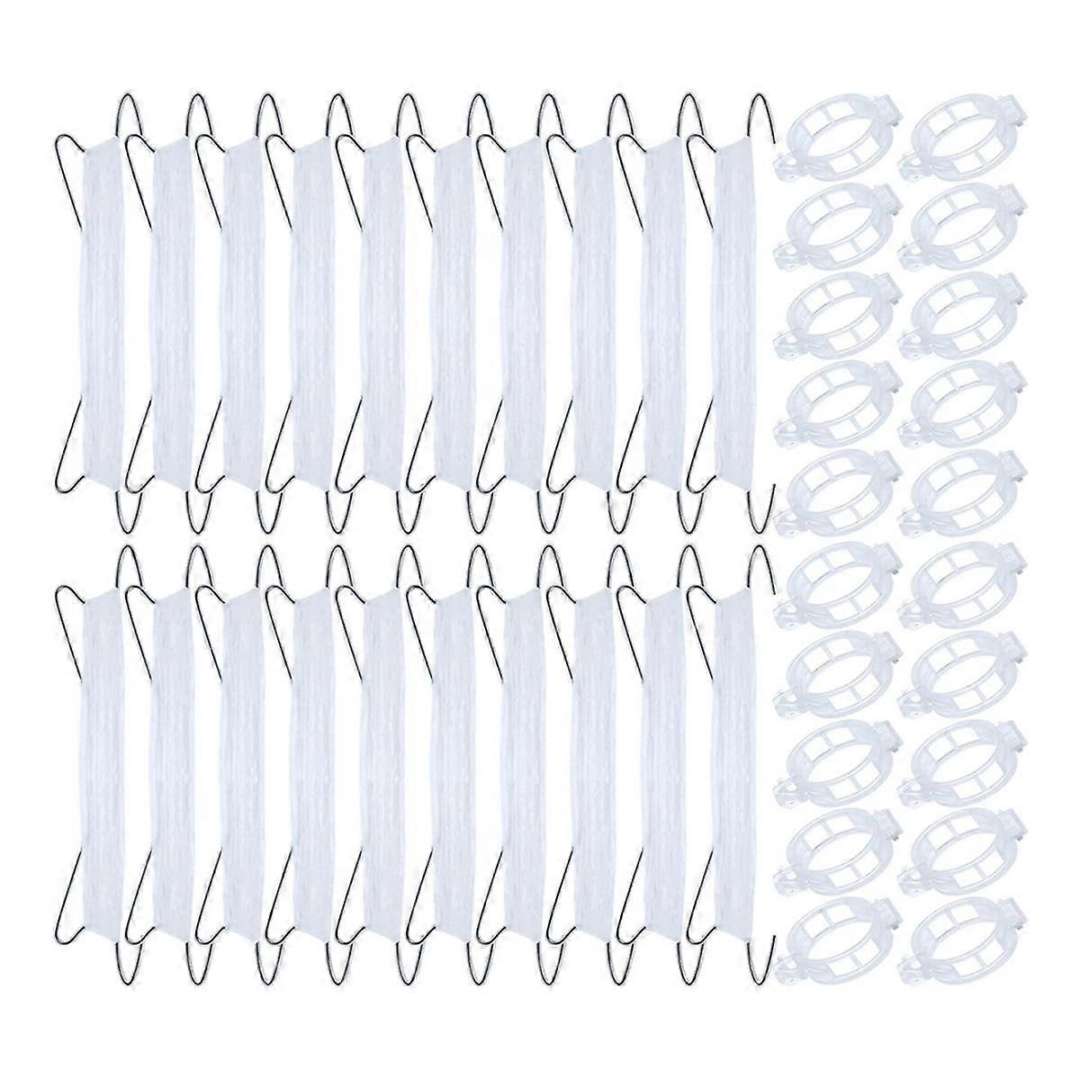 40pcs Tomato Hooks with String, Tomato Support Hooks, Tomato Holder Hooks & Plant Support Clips wit