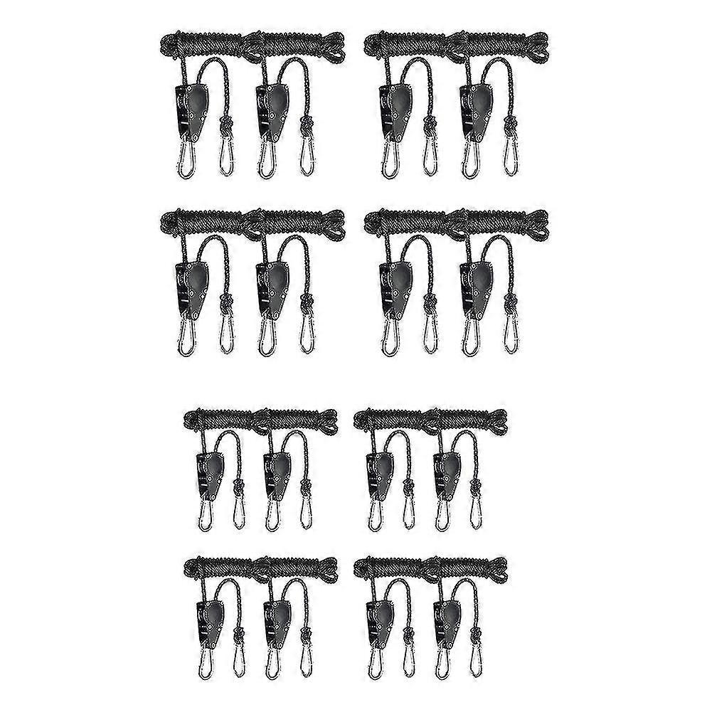 8-pair 1/8 inch heavy duty adjustable rope clip hanger compatible with led light