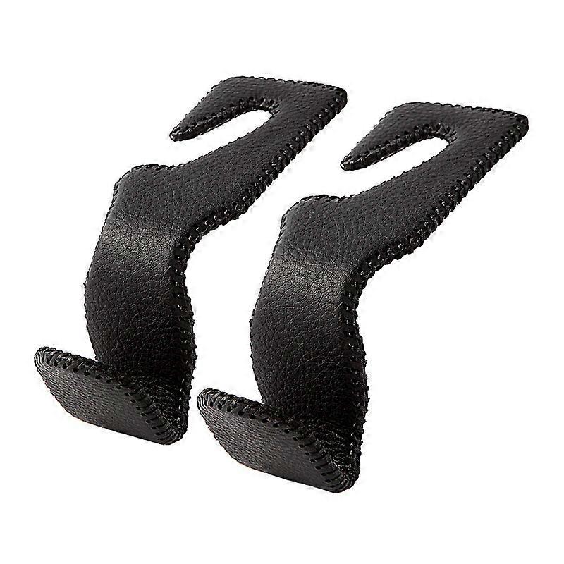 Headrest Hooks for Car, Back Seat Black Leather Hanger Holder Hook