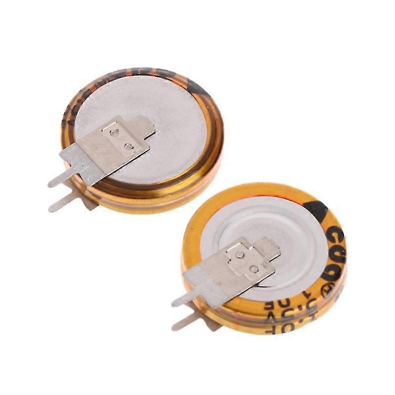 2 Pcs Universal 5.5 V 1.0f Super Capacitor V-type Button Smart 5mm Capacitance