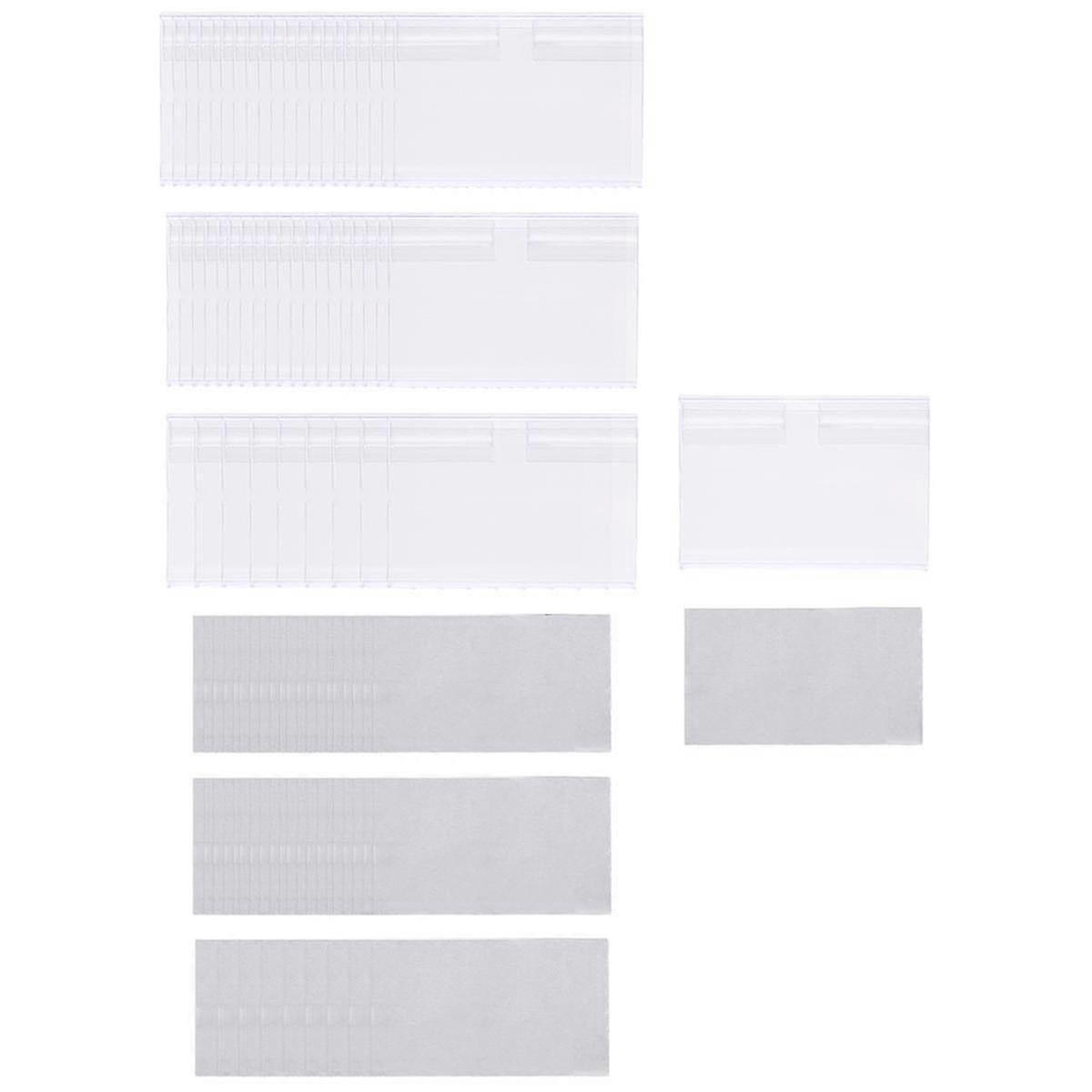 50Pcs Clear Plastic Label Holder Price Tag, Shelf Label Clip Removable Label Holder for Storage Bin