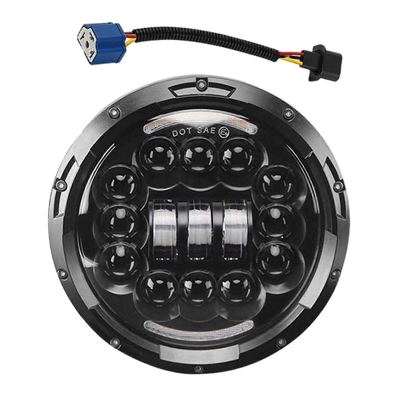 7-inch Round 15-bead Lens Car LED Headlight Automobile Far Near Beam Spotlights for Vehicle