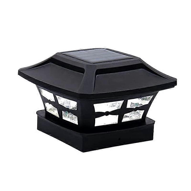 Solar Post Cap Lights 2 lysmoduser LED dekk gjerde cap lys for 4x4 trestolper hagedekorasjon varm svart