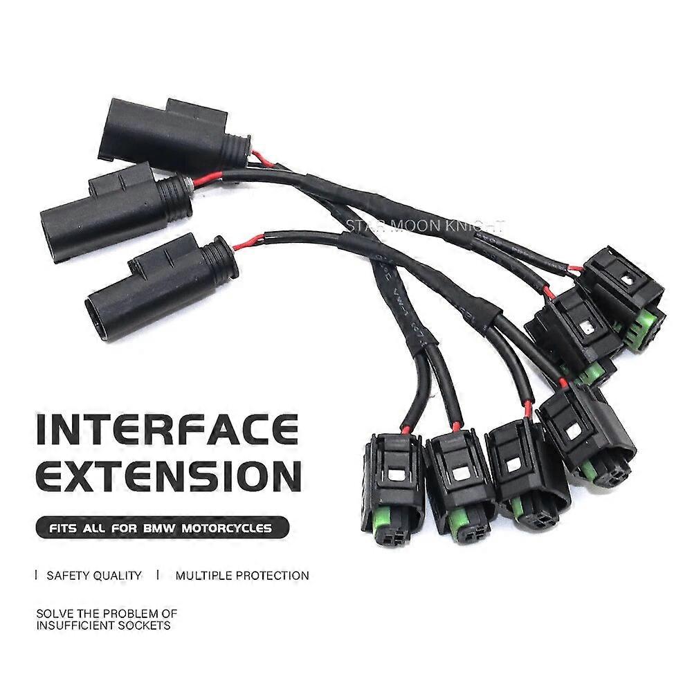 For BMW R1200GS R1250GS R 1200 1250 R RS RT R18 RnineT Motorcycle Quick Connect Cable Set Shunt Circuit Socket Extension Adapter