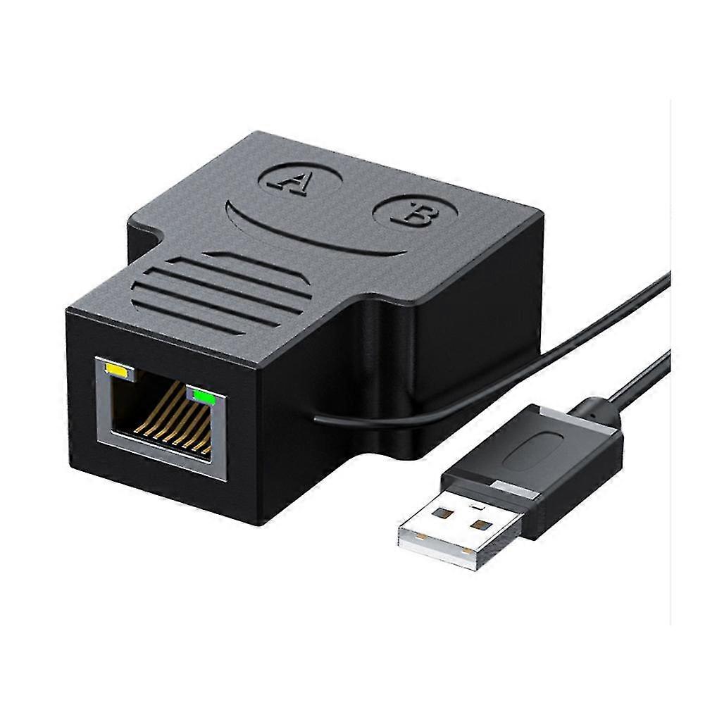 Ethernet Splitter 1 til 2 Rj45 Network Adapter Internett samtidig, usb til dual- Female Rj45 Po