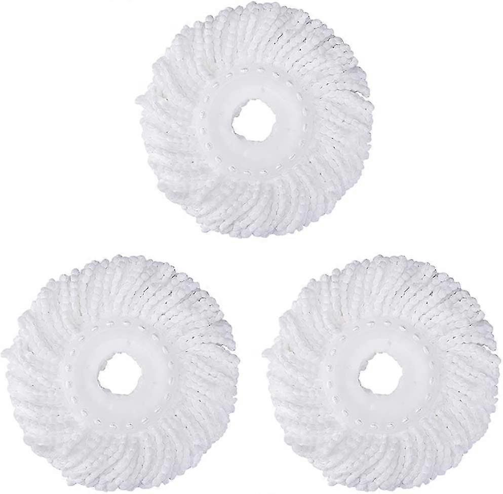 3 Pack Mop Head Replacement For Hurricane Spin Mop Replacement Head Microfiber Mop Head Refills Round Shape Standard Siz