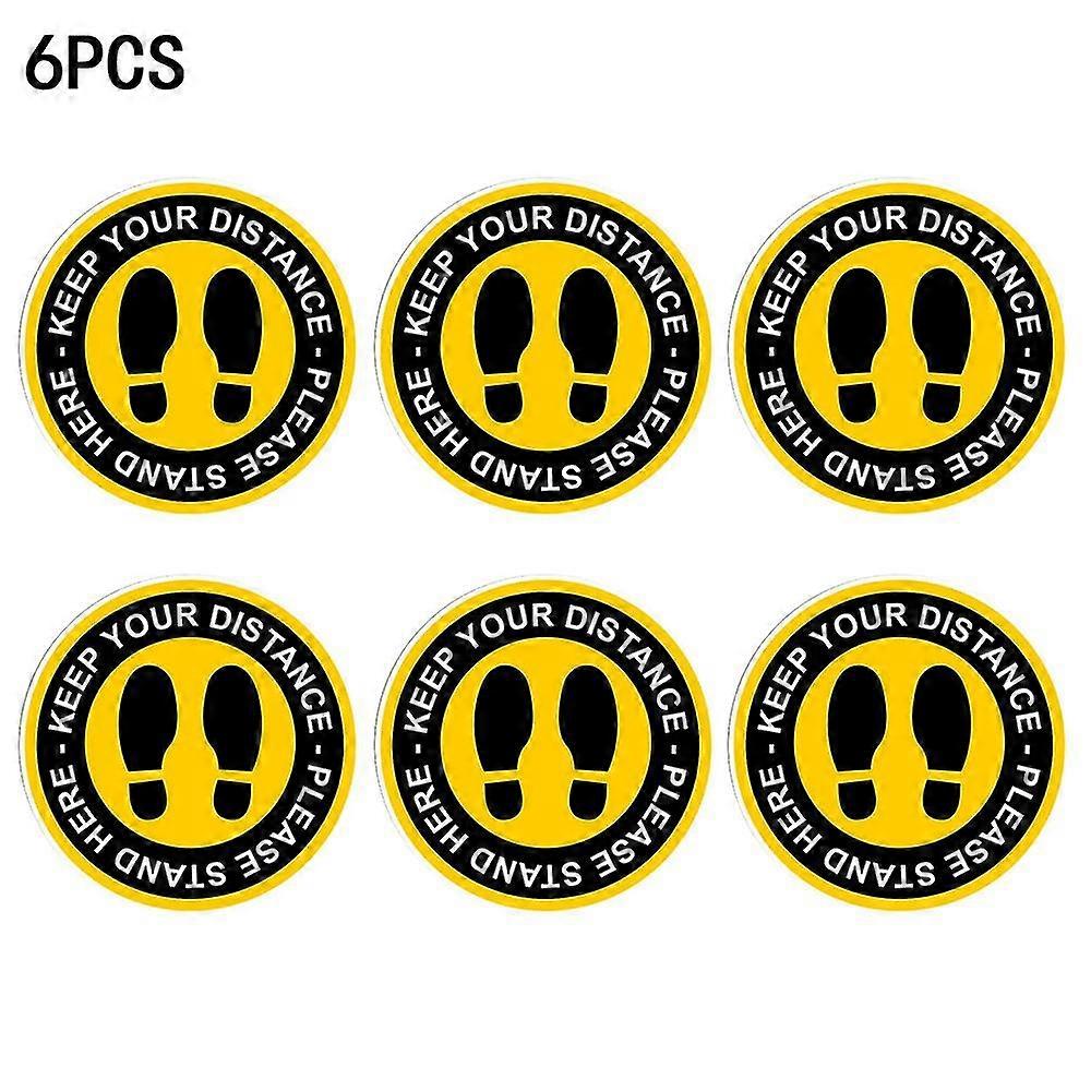 3/6pcs Shop Floor Stickers Keep Your Distance Stand Here 25cm