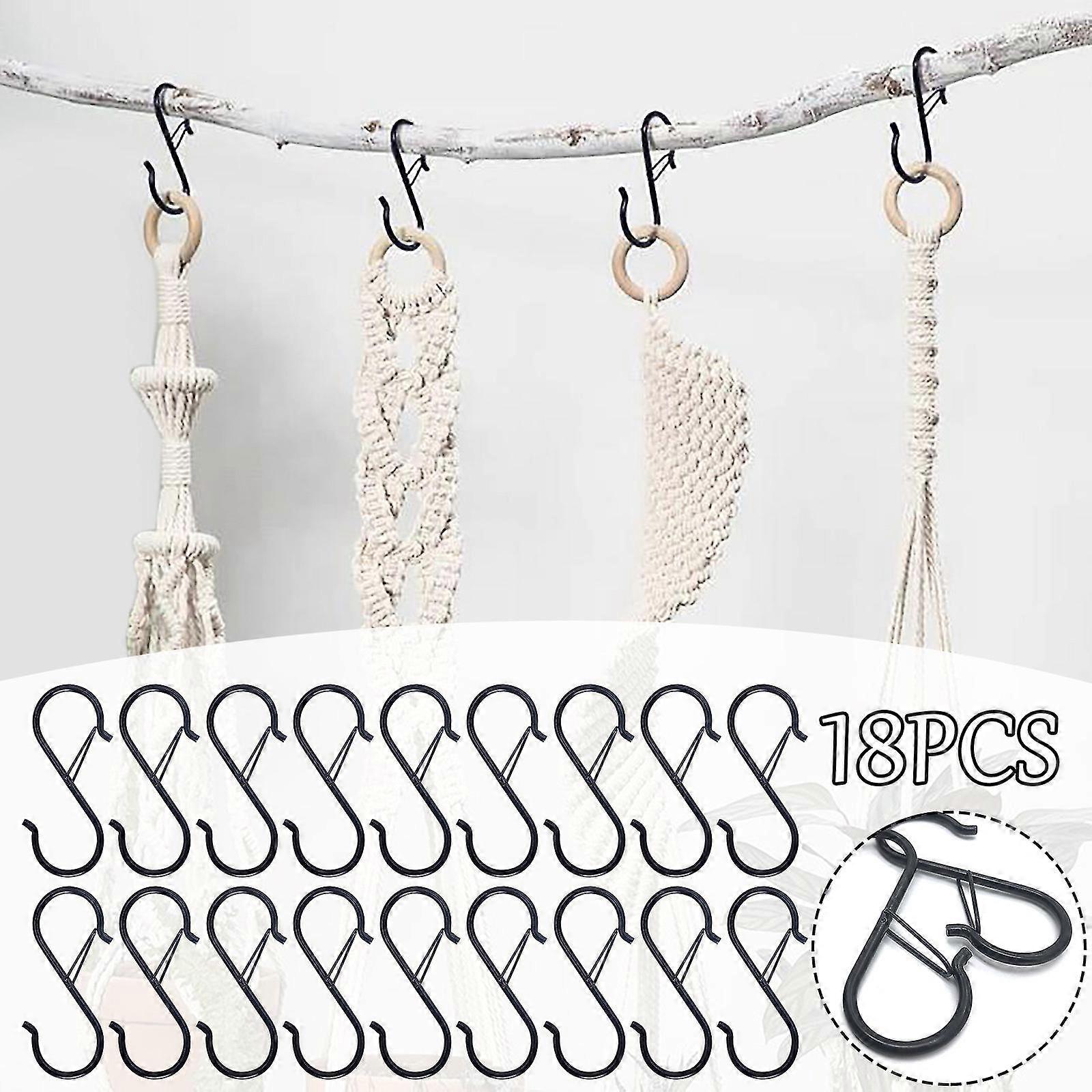 18 Pcs S Hooks For Hanging S Shaped Hooks For Kitchen Utensil And Closet Rod