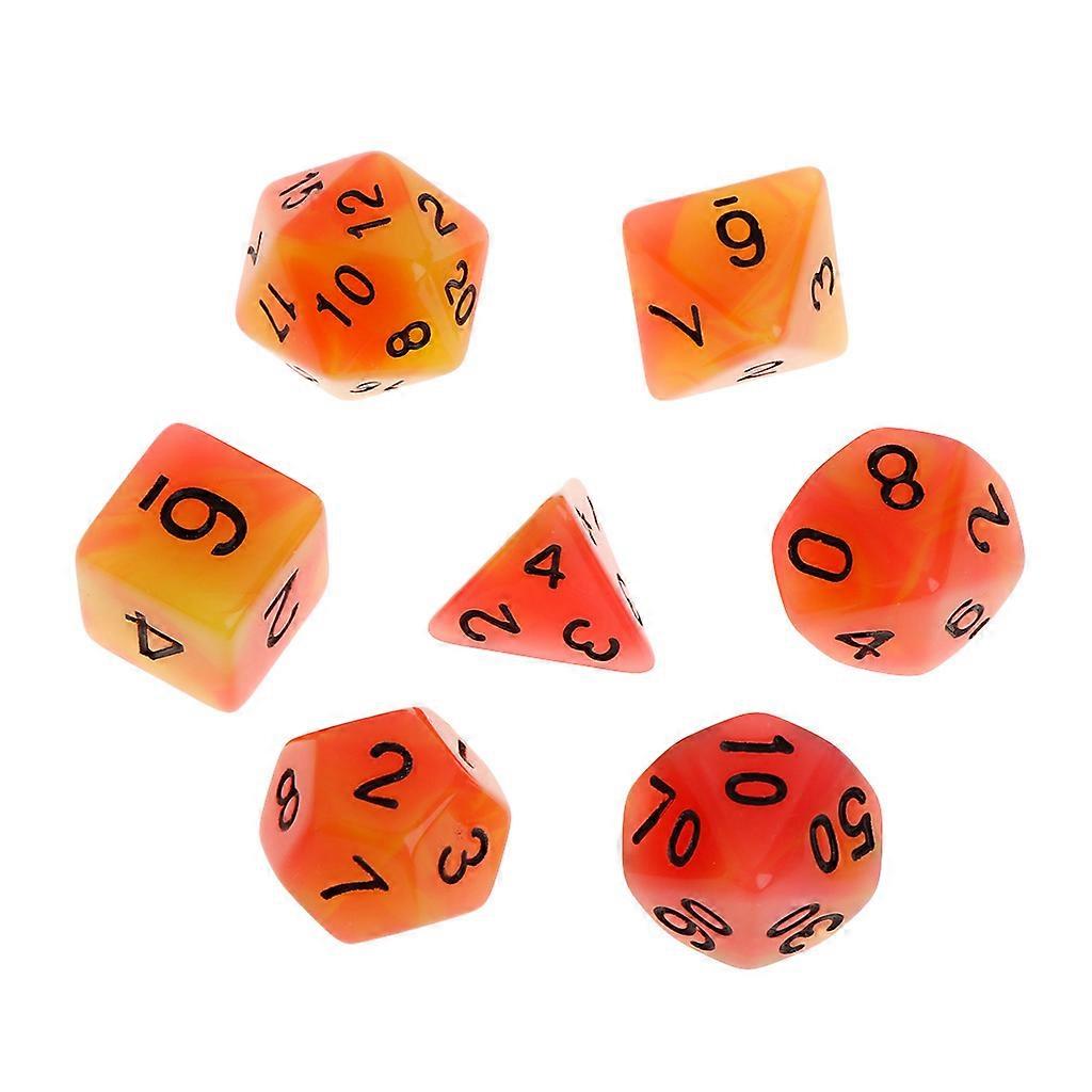 7pcs/set Luminous Polyhedral Sided Dice D4 D6 D8 D10 D12 D20 Set For Dungeons &