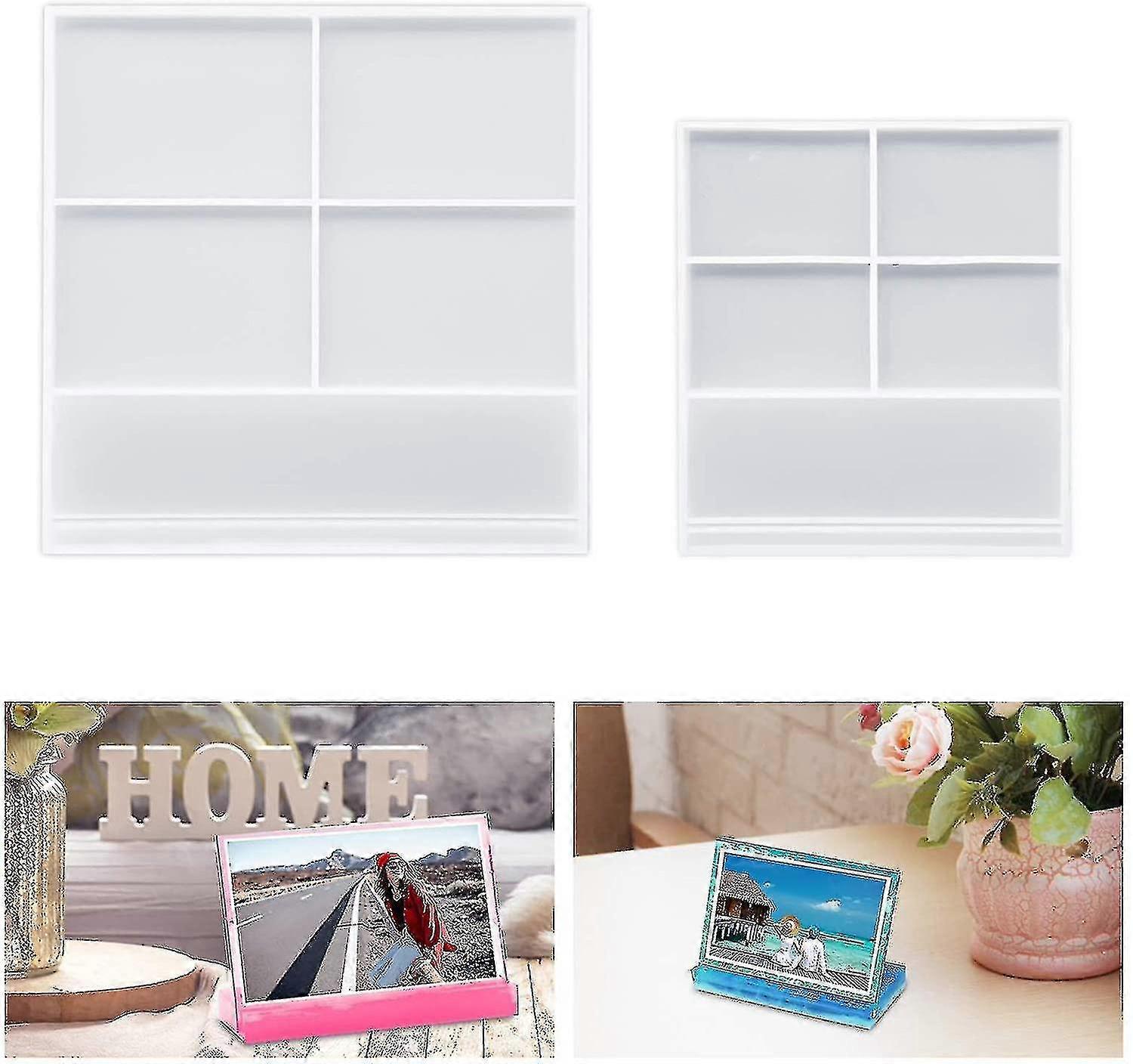 Photo Frame Resin Molds, 2pcs Square Photo Frame Molds Silicone Molds Epoxy Resin Mold For Wedding