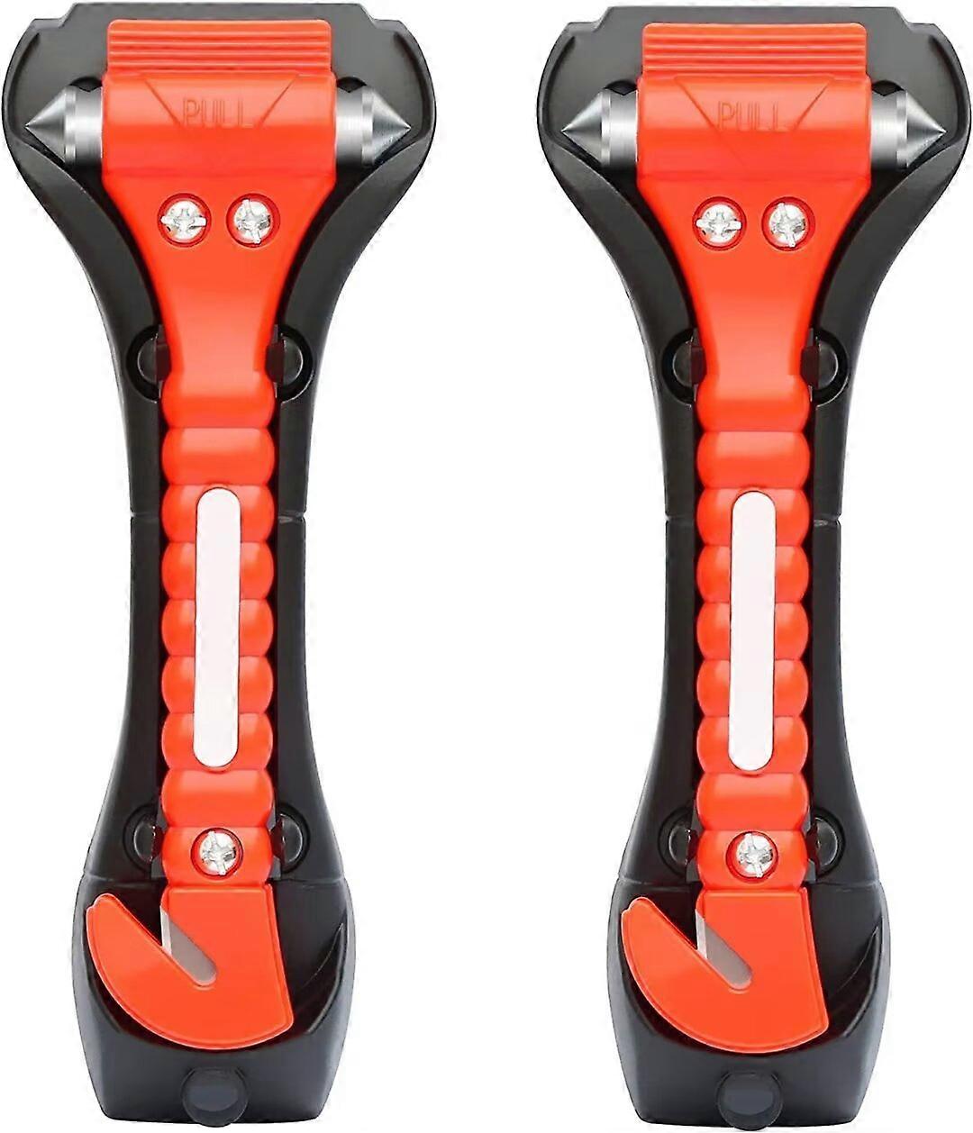 2pcs Emergency Hammers with Window Breaker and Seat Belt Cutter for Car-Large
