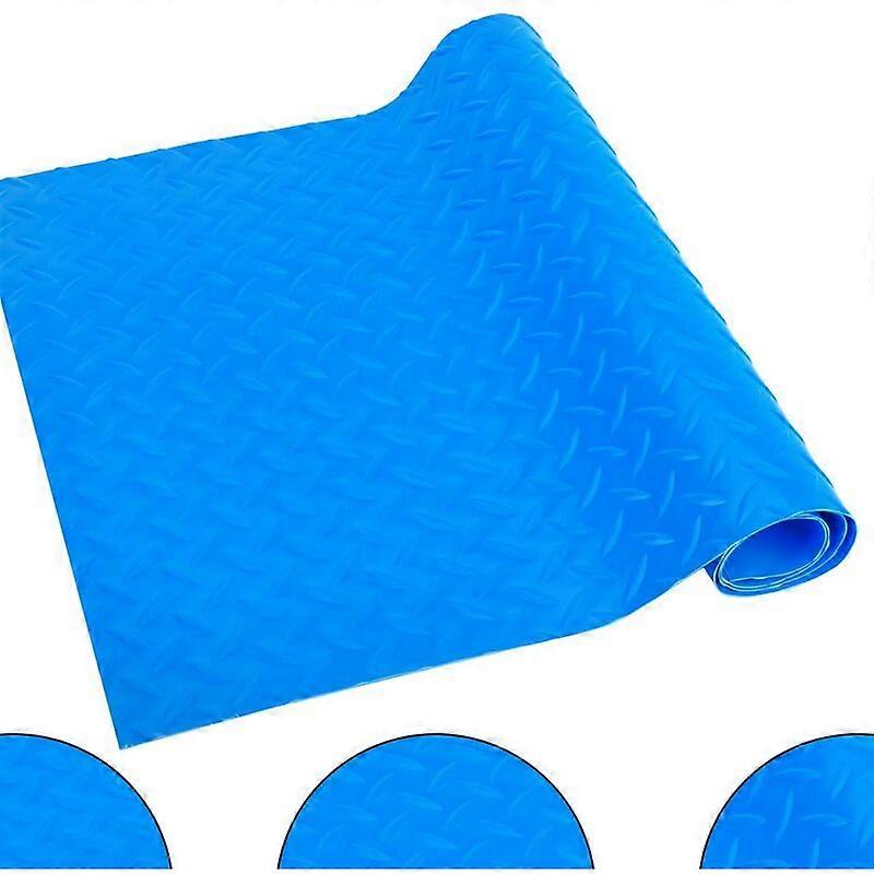 Swimming Pool Floor Mat, Blue Pool Floor Mat Between Stairs and Ground, Non-Slip Texture Protective Stair Mat for Above Ground Swimming Pools, 23X90cm