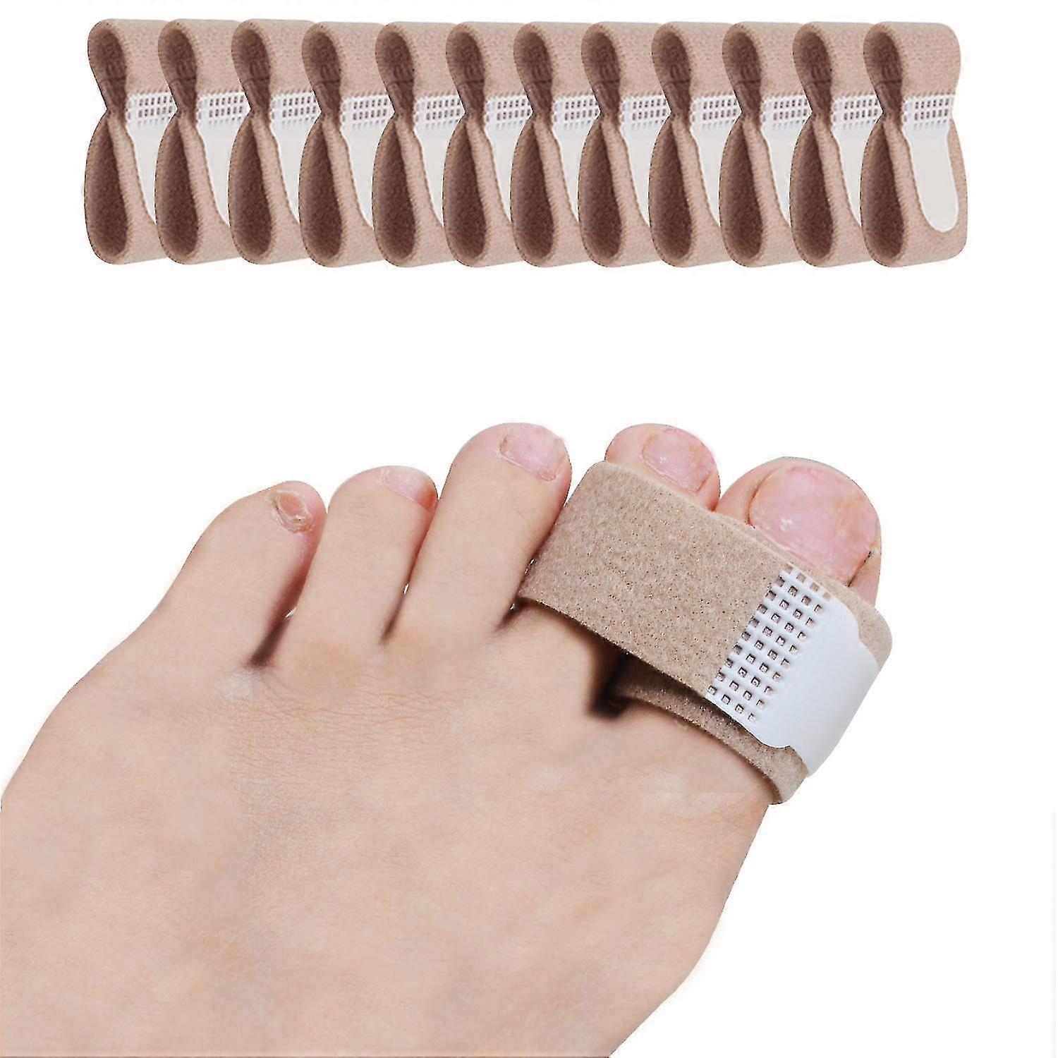 Σπασμένο δάχτυλο τυλίγει 10pcs ύφασμα toe νάρθηκα toe μαξιλάρι επιδέσμους δάχτυλο προστατευτικά ίσιωμα σφυρί toe διαχωριστές