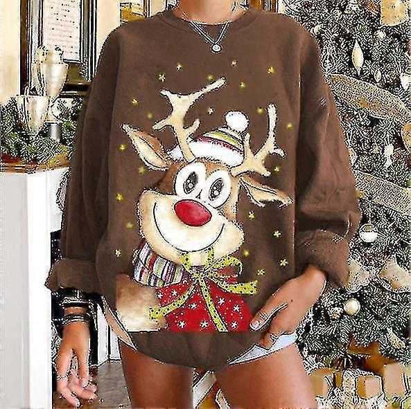 Pull de Noël Imprimé Cerf Pull de Noël