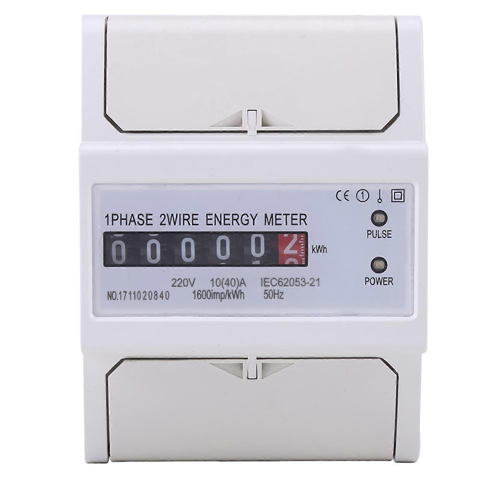 1 Phase 2 Wire DIN Rail Electronic Energy KWh Meter  10(40)A