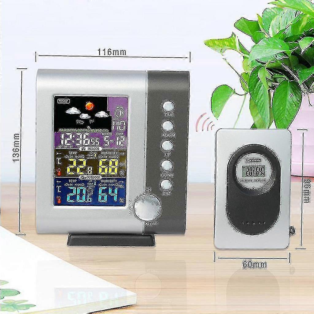 Wireless Indoor/outdoor Lcd Temperature Humidity Meter Digital Alarm Clock
