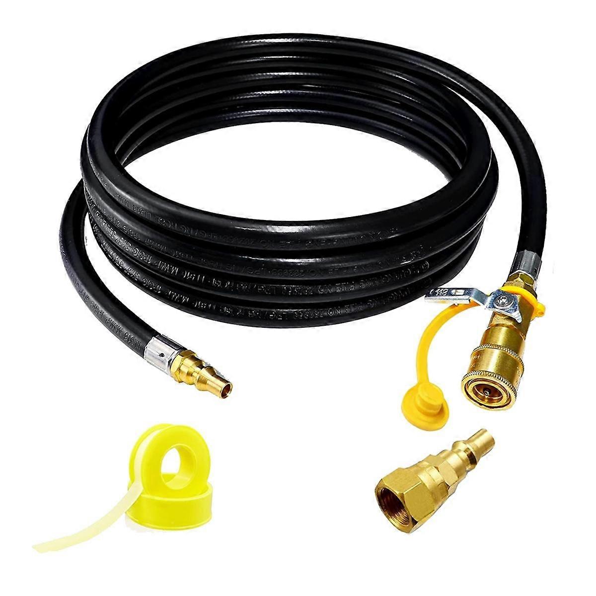 12 Ft Quick Connect Propane Hose for Rv to Grill, with 1/4 Inch Quick Key Connect Plug X 3/8 Inch F