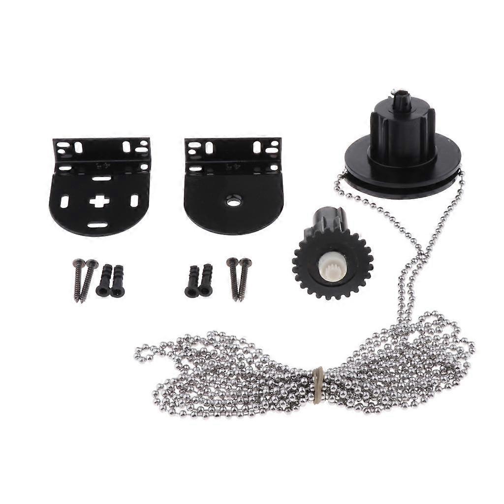 Roller Blind Shade Clutch Bracket Chain Kit  2m Stainless Chain_Black