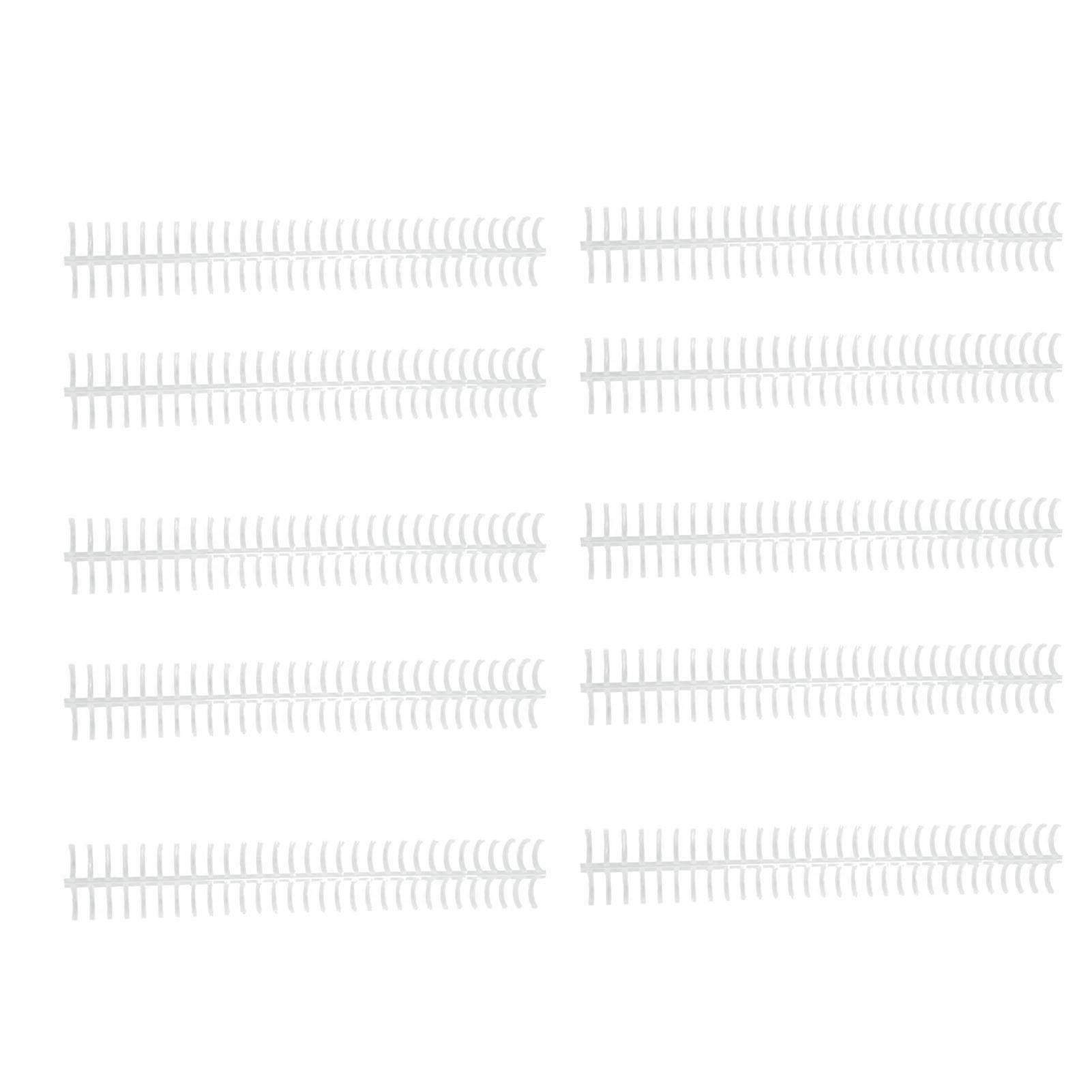 10Pcs Spiral Binding Coil 130 Sheet Capacity Spine Comb 30 Holes 16mm Diameter Set Kit Transparent