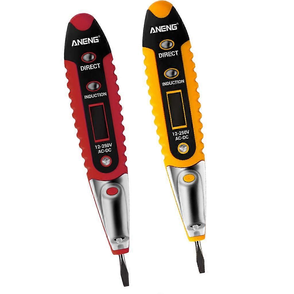 2pcs ערכת בדיקה למעגל מתח חשמלי, בודק מעגלים לרכב פונקציות בדיקת מערכת חשמל, אדום + צהוב