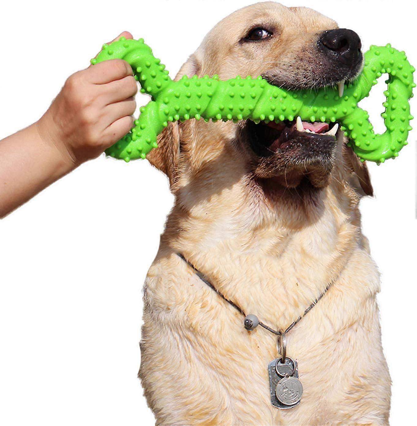 Dog Chew Toys Resistant Rubber 13 inch Bone Shaped Dog Toy Puppies with Convex D *-7