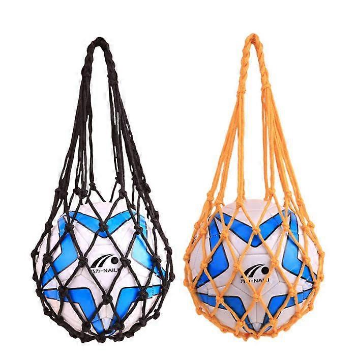 Net Bag Football Volleyball Basketball Bag Ball Net Bag 2 Pieces Black and Yellow Shizhi Boutique