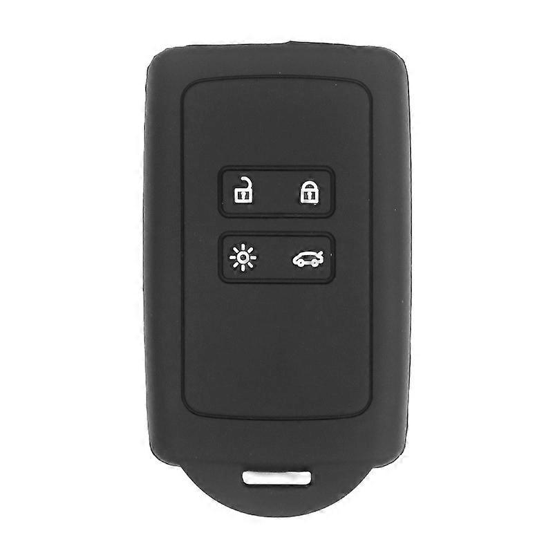 White-Black Car Key Accessory Compatible with Renault Smart Key 4-Button (Keyless Go Only) Soft Silicone Key Case