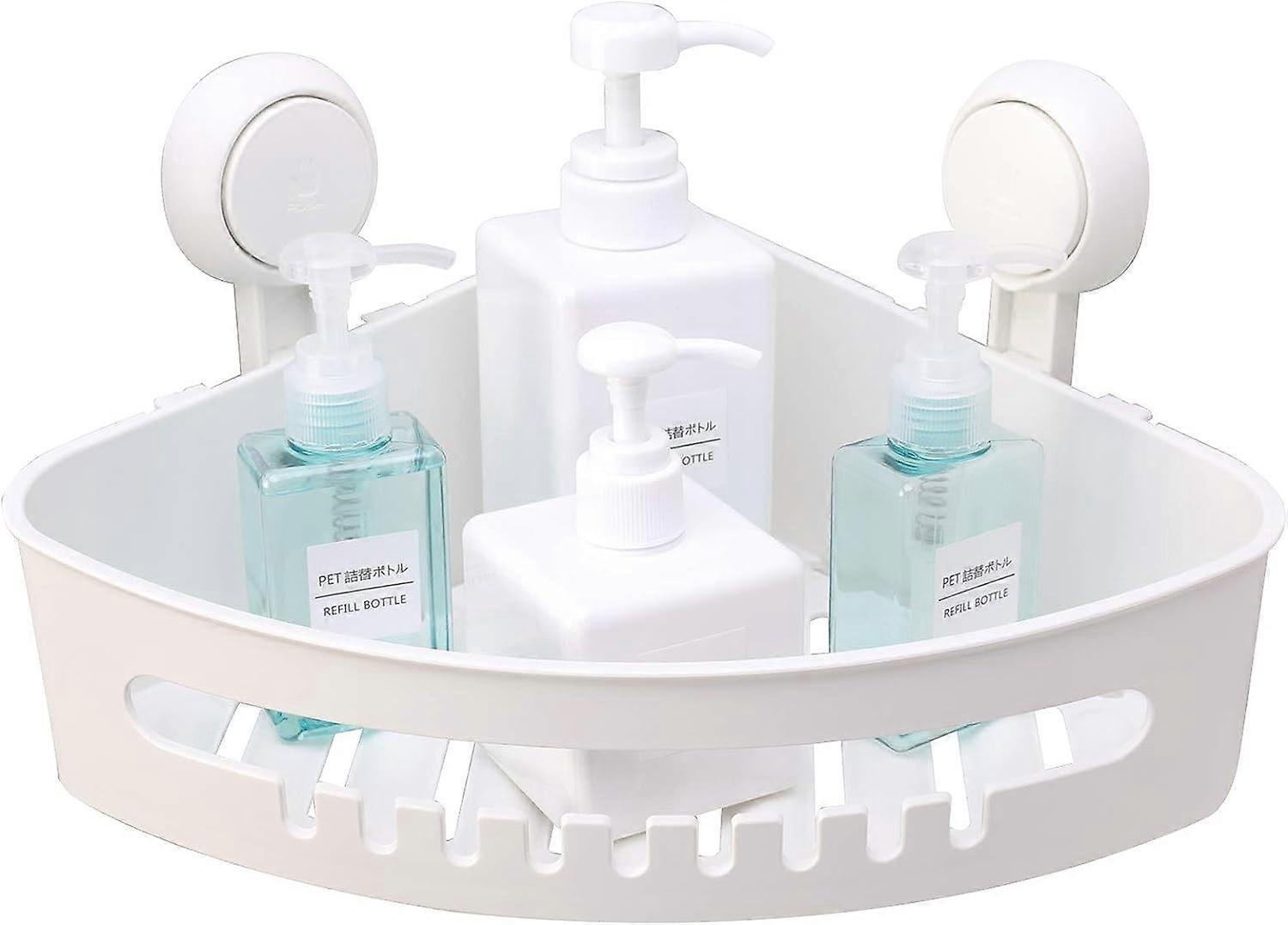 Bathroom Shower Shelf Storage Basket - Suction Corner Shower Caddy