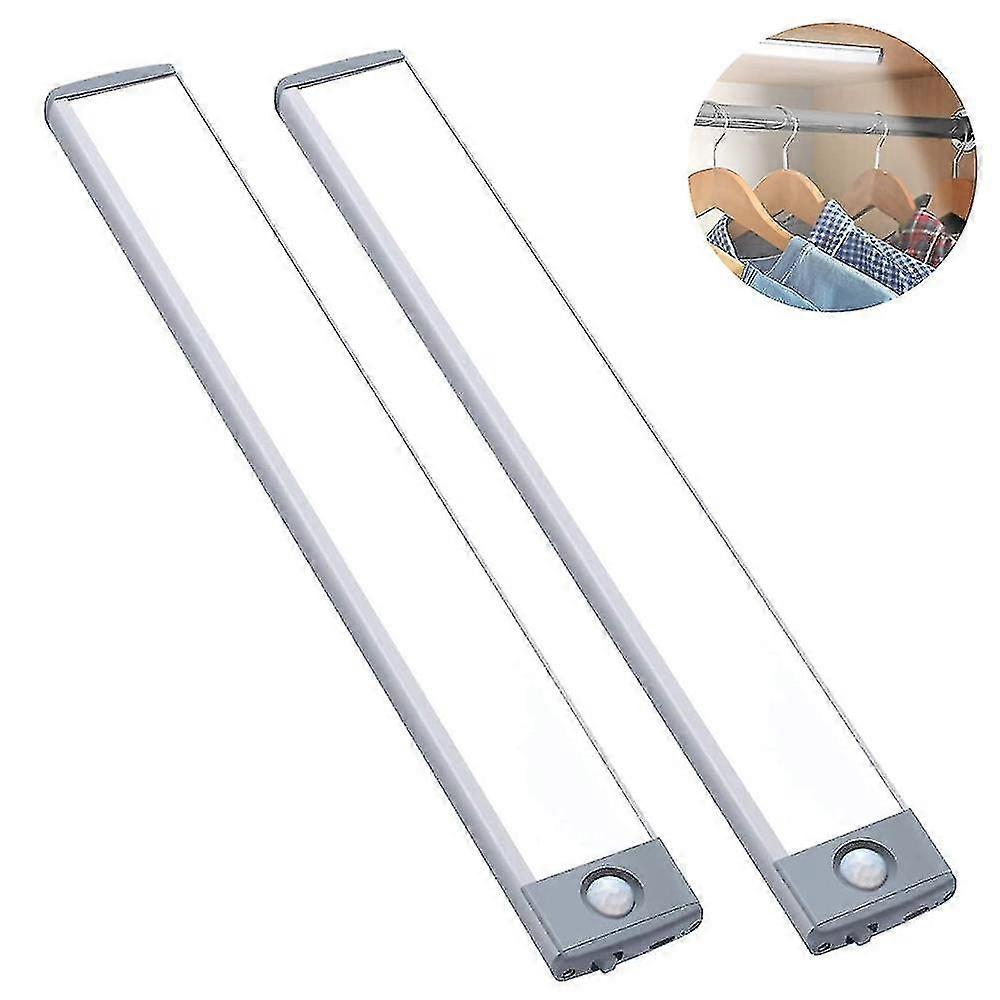 2 حزمة تحت مجلس الوزراء الإضاءة استشعار الحركة خزانة ضوء بطارية لاسلكية قابلة للشحن رقيقة جدا المغناطيسي أدى أضواء مجلس الوزراء للمطبخ ، درج ، STA