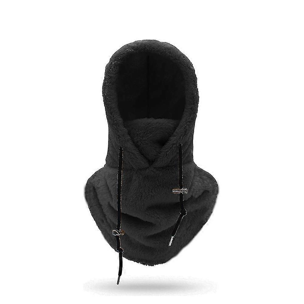 Sherpa Hooded Ski Mask Winter Warm Balaclava Cold Weather Windproof Adjustable Fleece Hood Cover Hat Cap