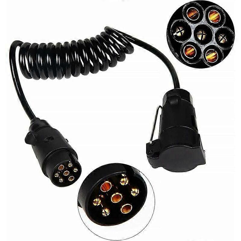 Extension Cables for Trailers 7-7Pin 2M Wiring Caravan Socket Spiral Extension Cable for Vehicles