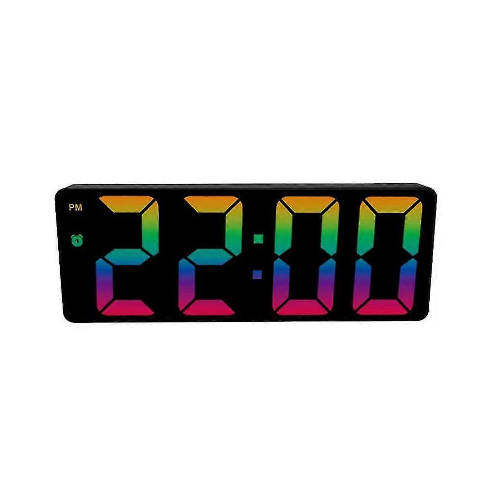 Digital Colorful Led Screen Display Modern Desktop Clock Led Clocks (black Shell Black C Model)