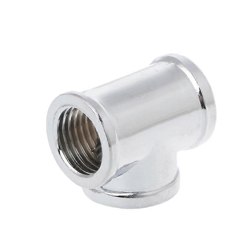 Silver Chrome G 1/4" Threaded 3 Way Fitting compatible-for Computer Water Cooling System
