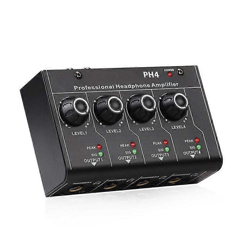 Ultra-Compact 4 Channels Mini Headphone Amplifier 6.35mm/3.5mm Stereo Output