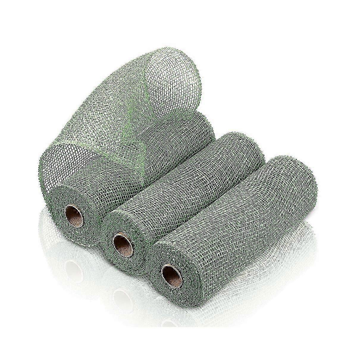 3 Rolls Burlap Decoration Mesh 10 Inch Wide Decorative Mesh Ribbon Wrapping Ribbon Rolls for Craft