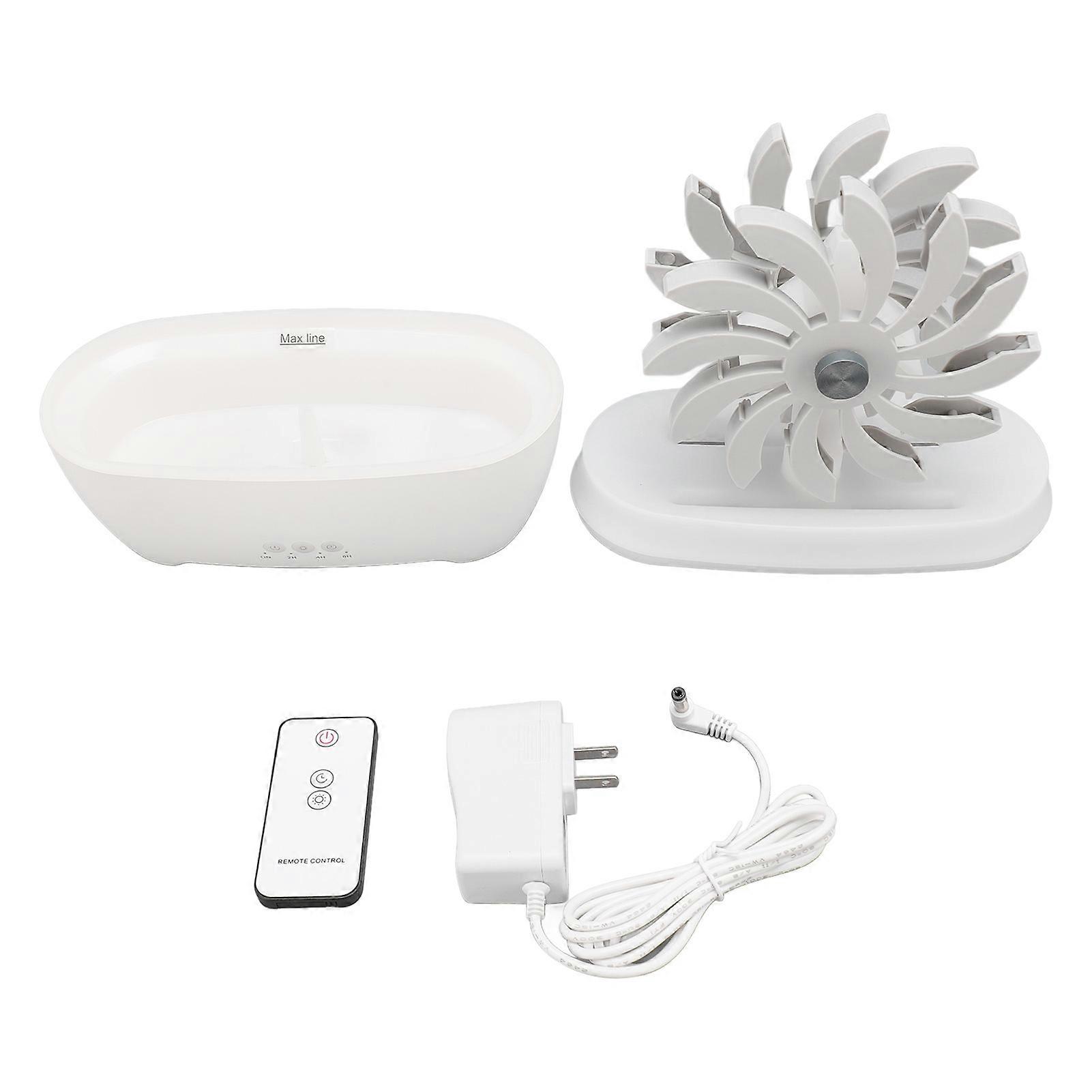 Aroma Diffuser Humidifier with Colorful Lights 300ml Rotating Windmill Essential Oil Diffuser with Timer Remote Control for Home  White