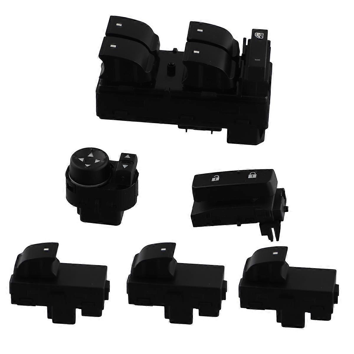 6Pcs/Set Front Left Right Power Window Lifter Button Door Lock Mirror Control Switch for