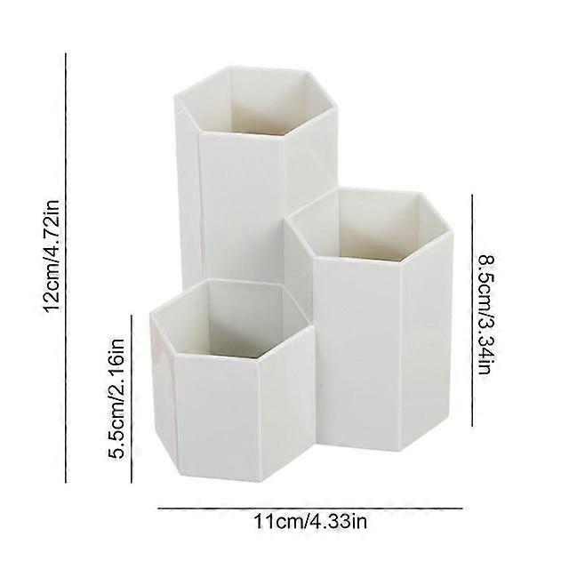 Pen Holder for Desk | Pencil Pen Holder | Keep Tidy With 3 Compartment Hexagon for Dormitory Cosmetic Storage Box BusinessDesk Organizers