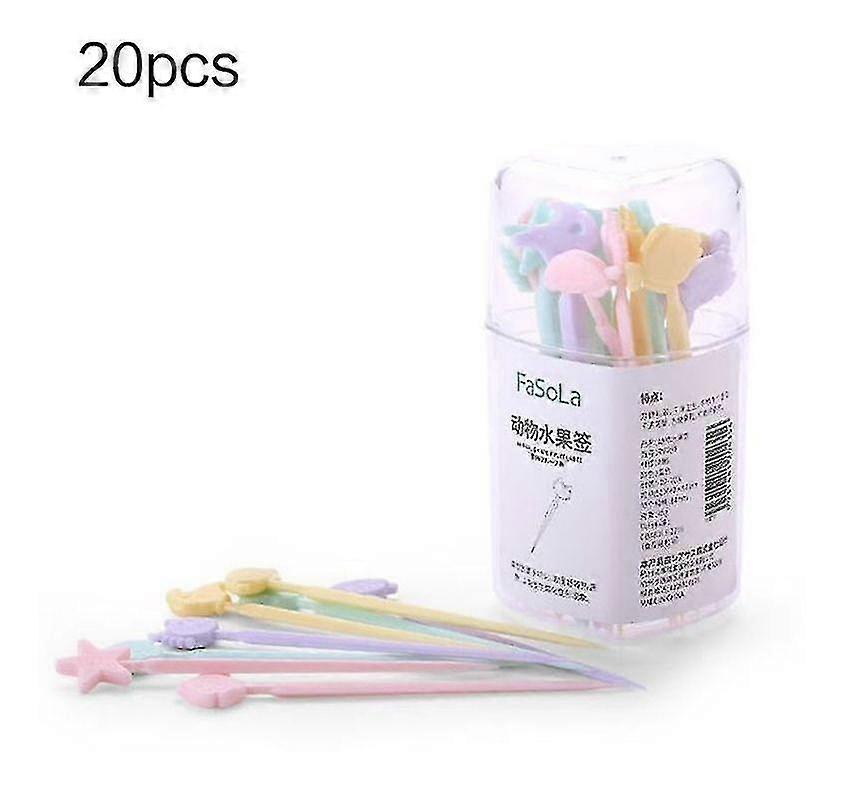 Children's Mini Bento Fruit Fork Creative Fruit Sign Repeated Use (20pcs)